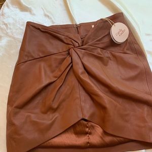 Camila Coelho leather mini skirt